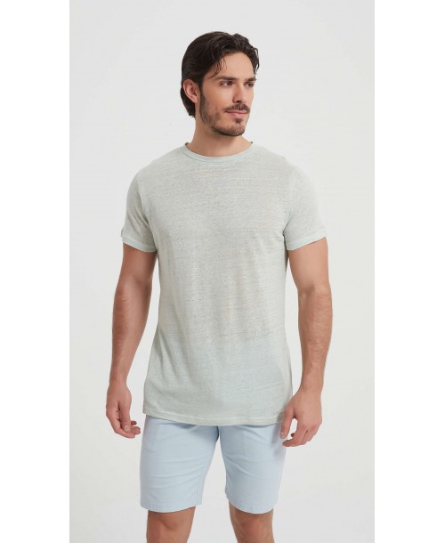 23501-11 T-shirt vert doux en lin