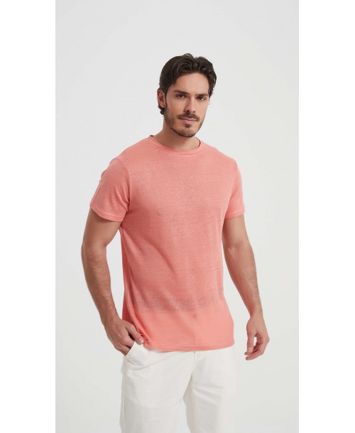 23501-13 T-shirt corail en lin