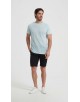 23501-7 T-shirt bleu ciel en lin